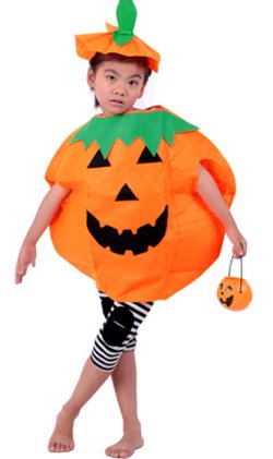 画像2: ハロウィン!! 子供用 かぼちゃポンチョ パンプキン 帽子 収納 バック 3点 セット