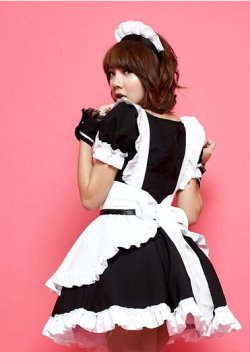 画像2: コスチューム メイド服 3点セット　コスプレ/衣装/メイドさん　ブラック/白　ピンク/白 