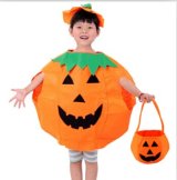 画像: ハロウィン!! 子供用 かぼちゃポンチョ パンプキン 帽子 収納 バック 3点 セット